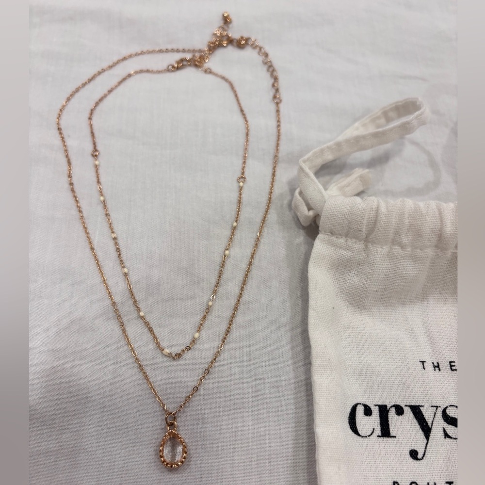 Brand New World Market Layered 2 Gold Necklaces1  with Teardrop other not